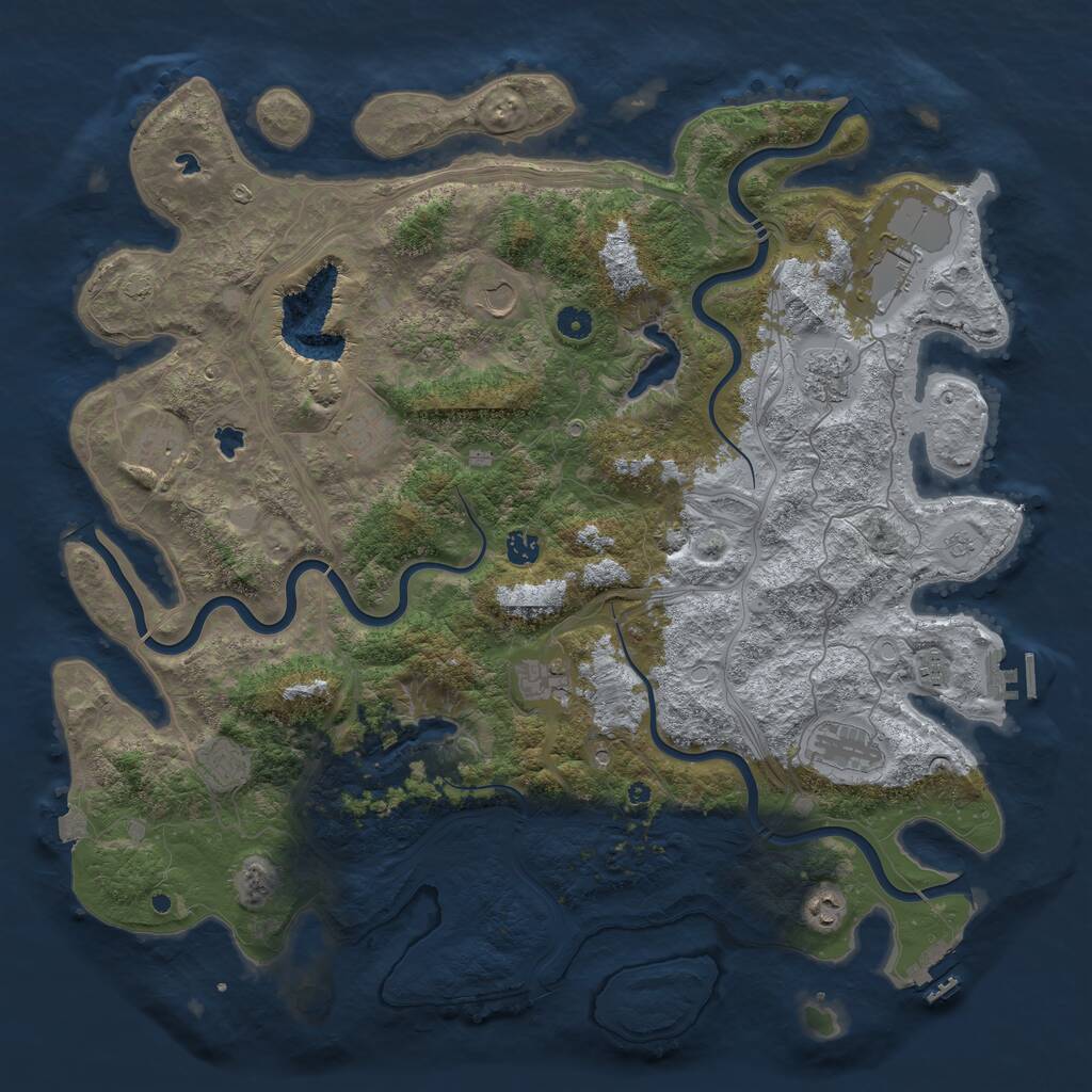 Rust Map: Procedural Map, Size: 4800, Seed: 641237922, 17 Monuments