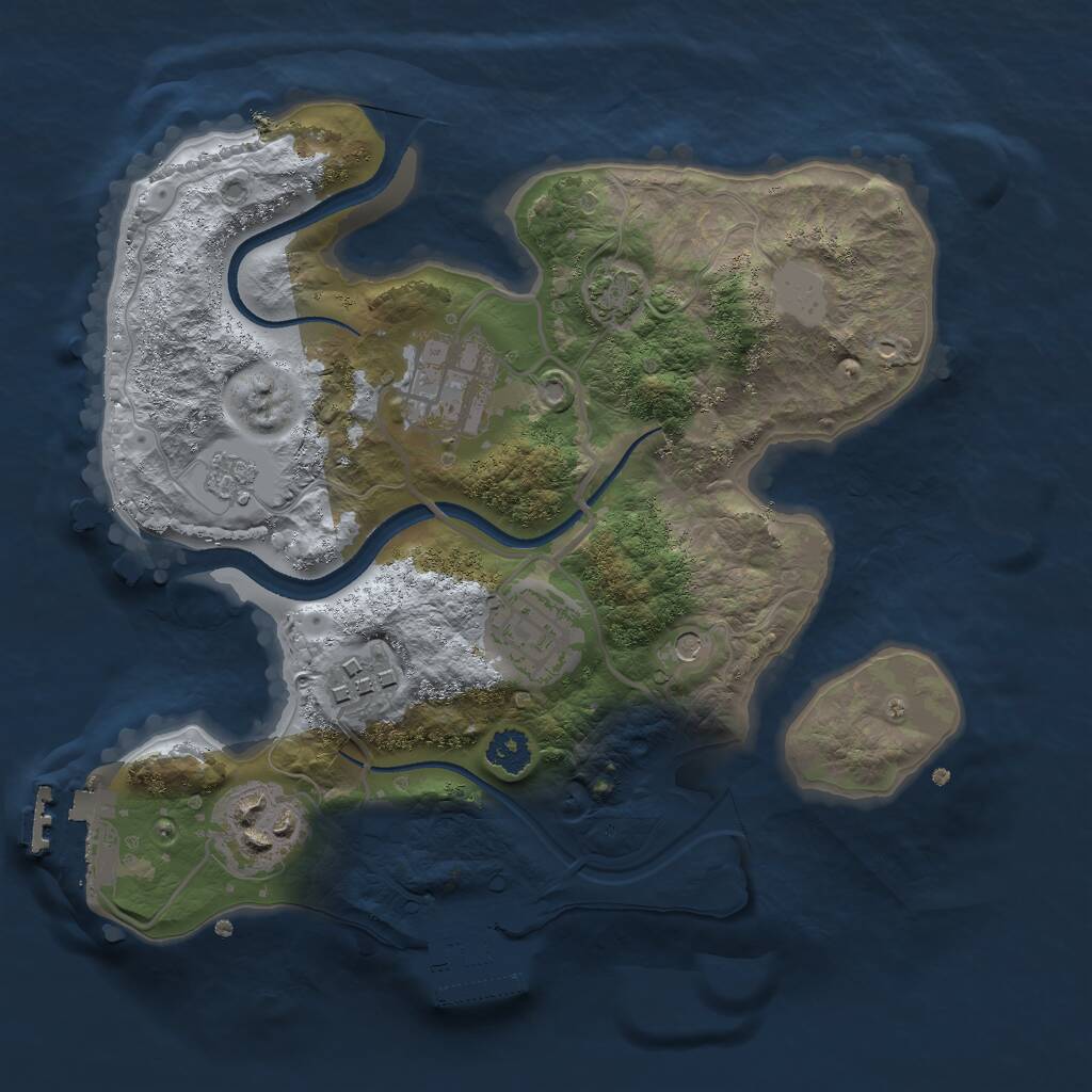 Rust Map: Procedural Map, Size: 2500, Seed: 737265591, 10 Monuments