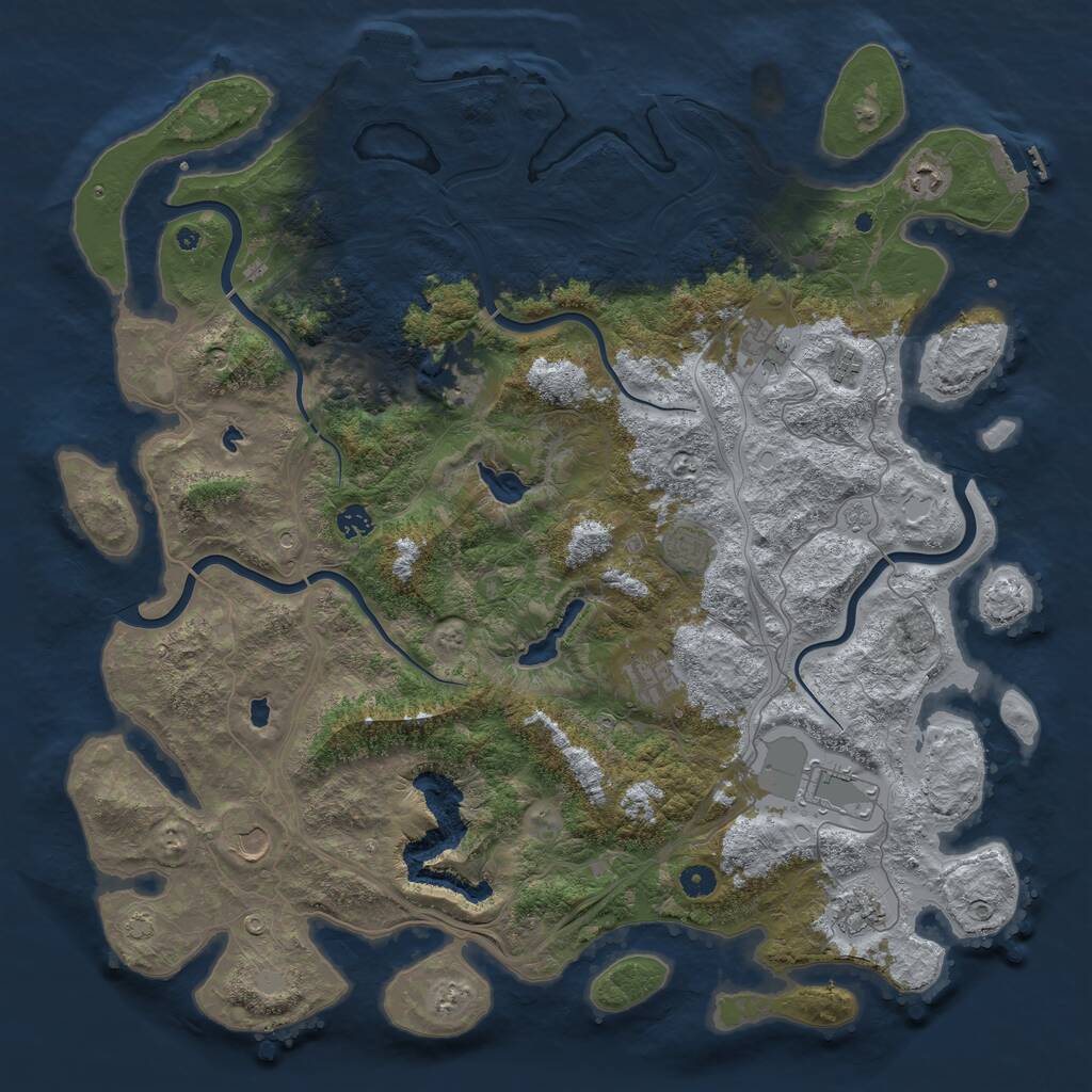 Rust Map: Procedural Map, Size: 4800, Seed: 455906363, 16 Monuments