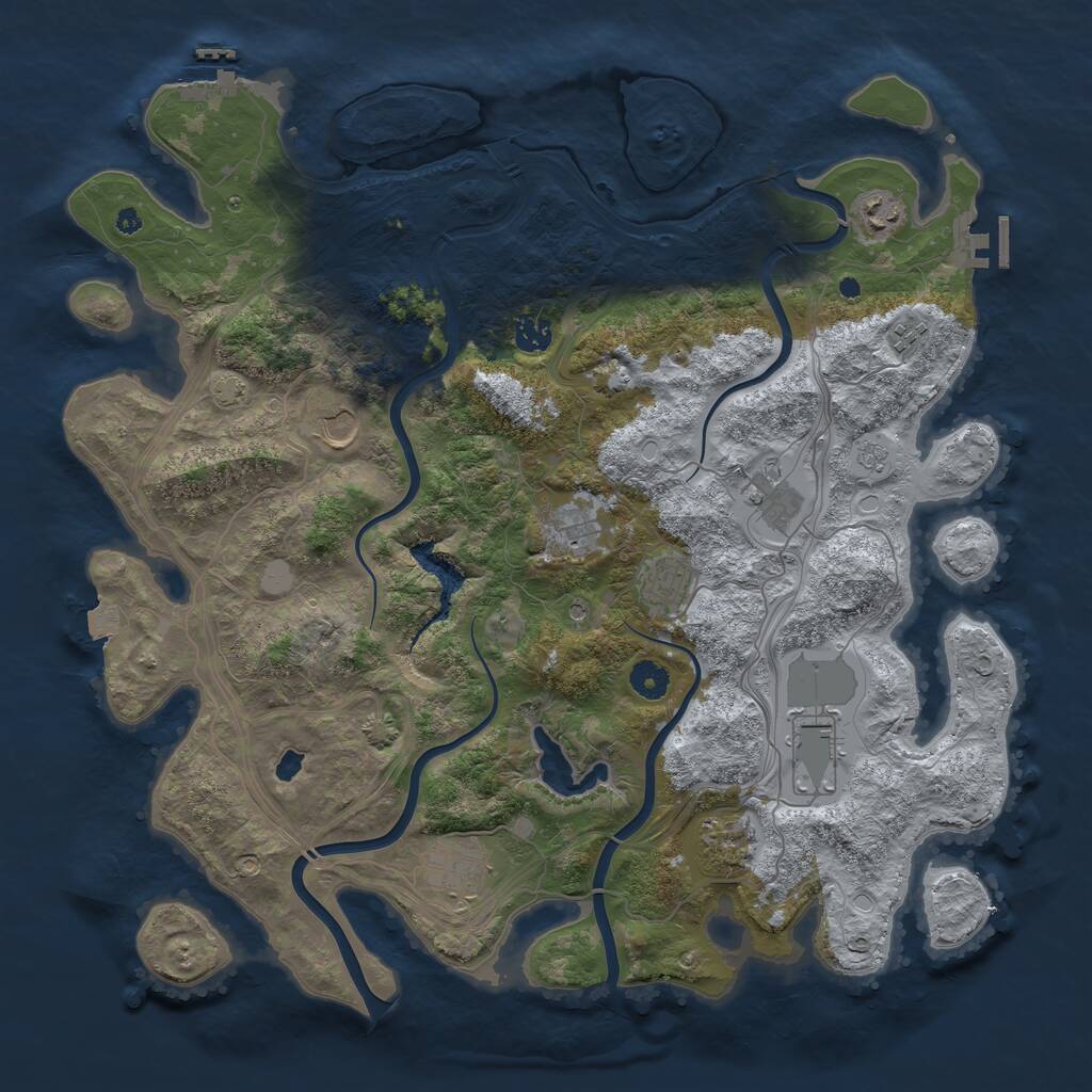 Rust Map: Procedural Map, Size: 4250, Seed: 949377296, 16 Monuments