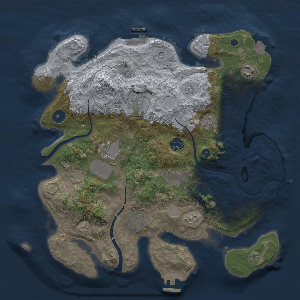 Rust Map: Procedural Map, Size: 3500, Seed: 95177831, 13 Monuments