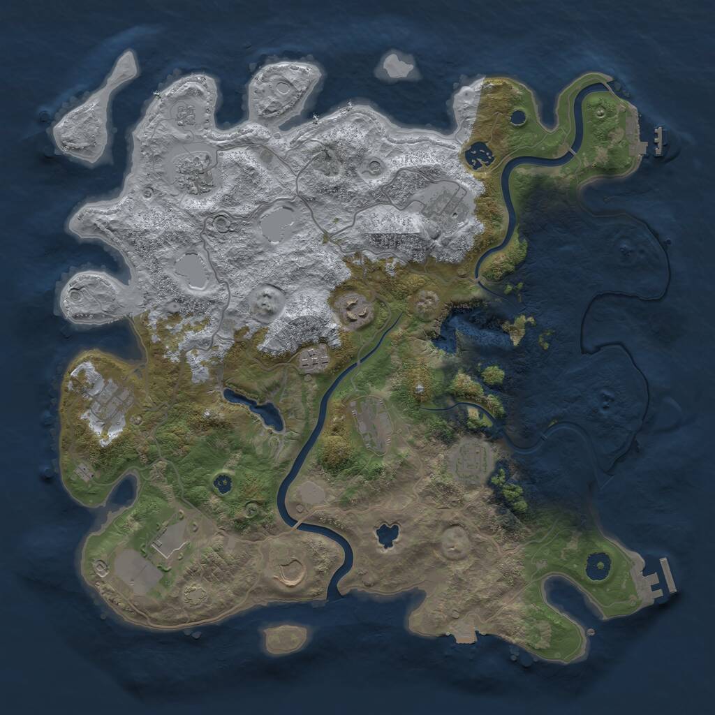 Rust Map: Procedural Map, Size: 4000, Seed: 885204887, 16 Monuments