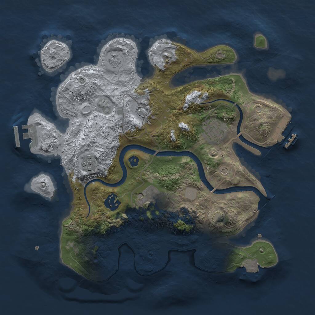 Rust Map: Procedural Map, Size: 3000, Seed: 590237, 11 Monuments