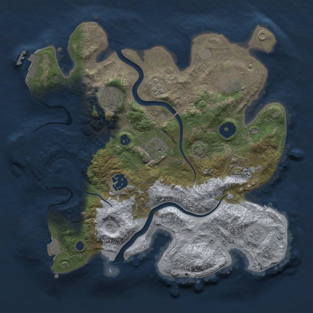 Rust Map: Procedural Map, Size: 3000, Seed: 19996, 12 Monuments