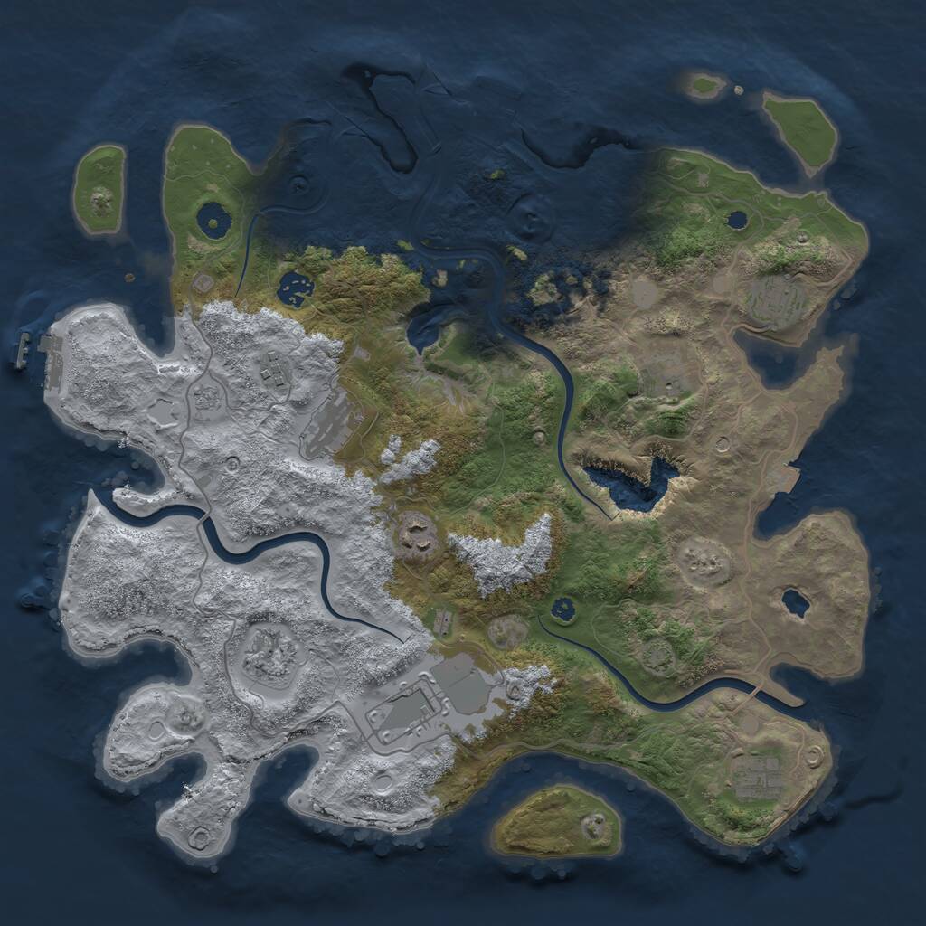 Rust Map: Procedural Map, Size: 4000, Seed: 1625622766, 15 Monuments