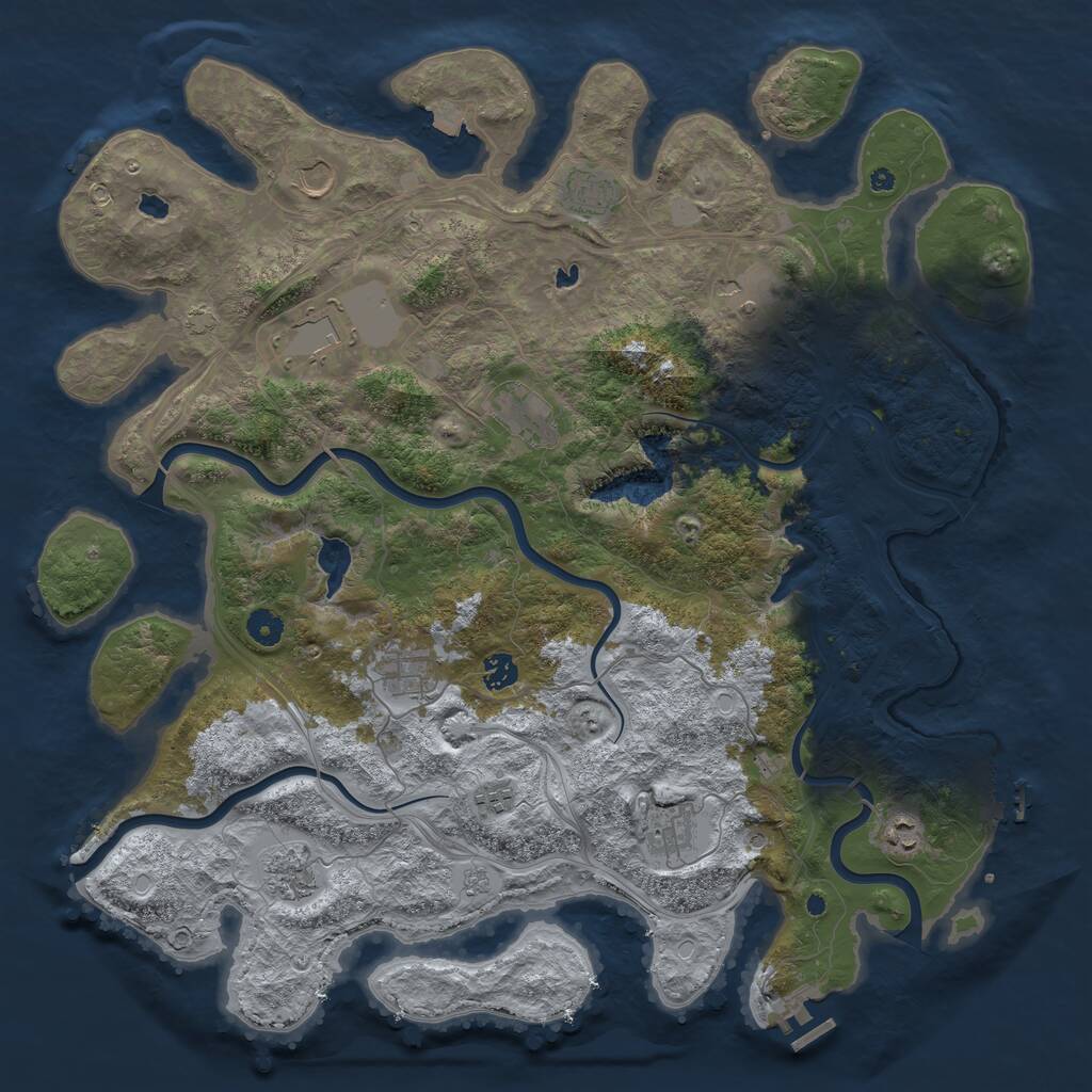 Rust Map: Procedural Map, Size: 4500, Seed: 656023387, 17 Monuments