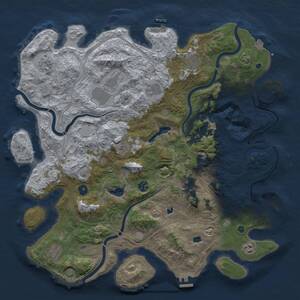 Thumbnail Rust Map: Procedural Map, Size: 4500, Seed: 1274601039, 16 Monuments