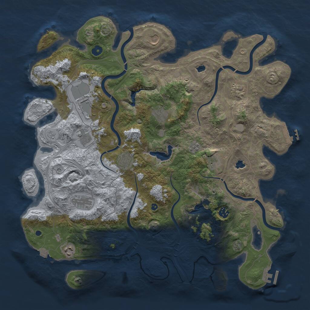 Rust Map: Procedural Map, Size: 4500, Seed: 245737879, 17 Monuments