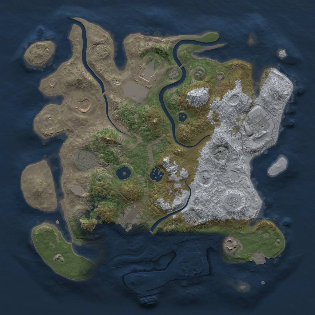 Rust Map: Procedural Map, Size: 3500, Seed: 432342432, 13 Monuments