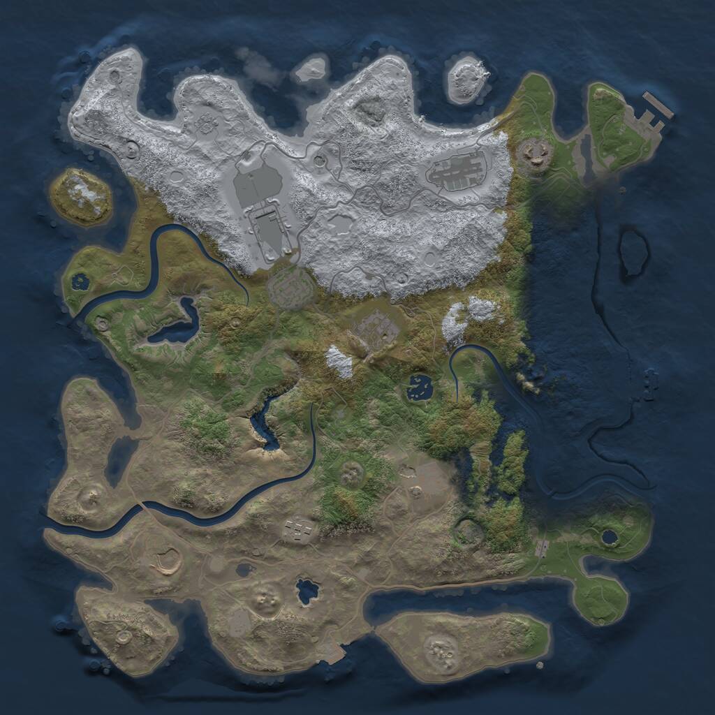 Rust Map: Procedural Map, Size: 4000, Seed: 231272263, 15 Monuments