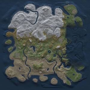 Thumbnail Rust Map: Procedural Map, Size: 4500, Seed: 338088806, 16 Monuments
