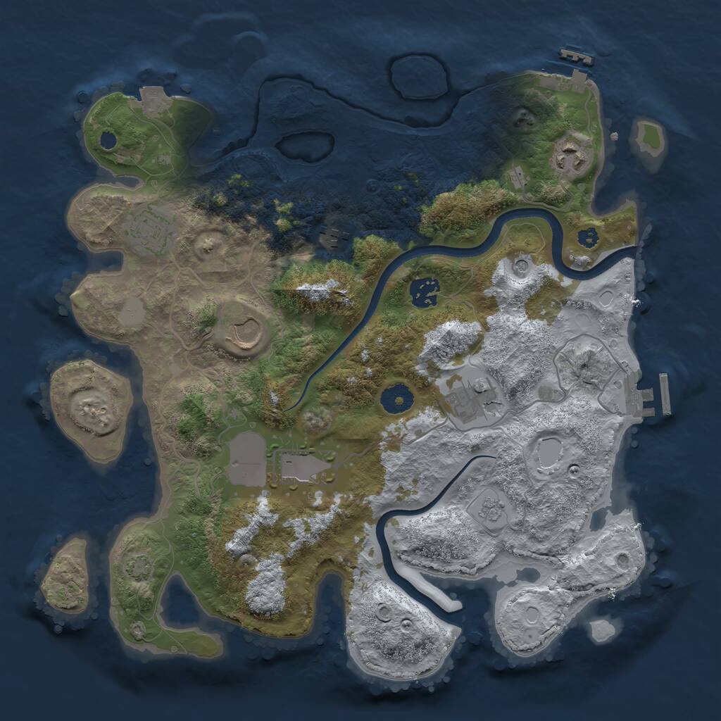 Rust Map: Procedural Map, Size: 3500, Seed: 548980900, 13 Monuments