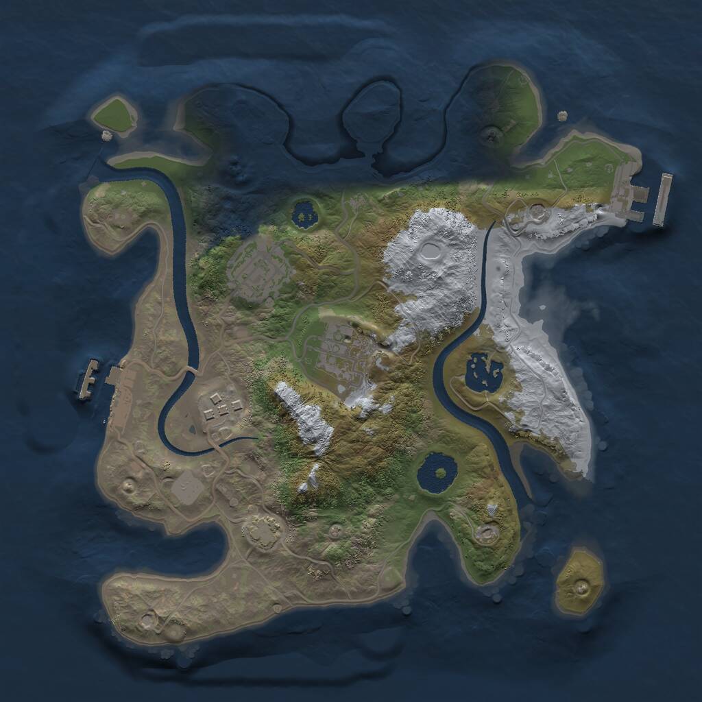Rust Map: Procedural Map, Size: 2675, Seed: 1234554432, 9 Monuments