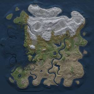Thumbnail Rust Map: Procedural Map, Size: 4270, Seed: 1, 16 Monuments