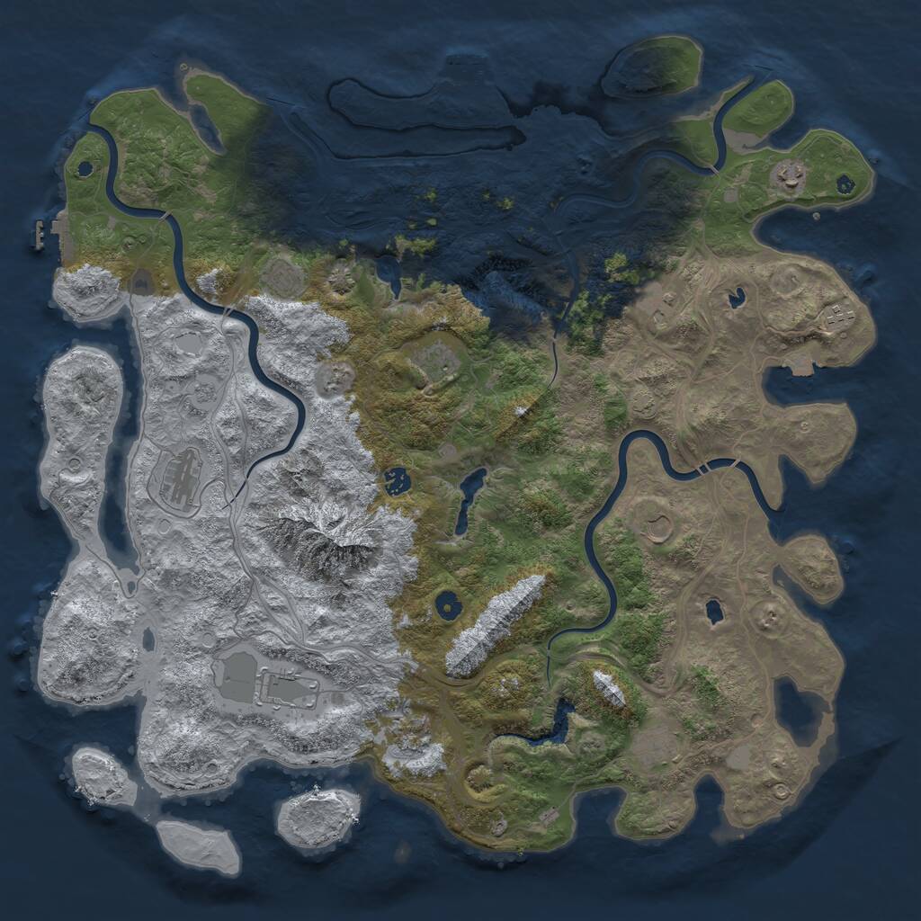 Rust Map: Procedural Map, Size: 5000, Seed: 1428983743, 17 Monuments