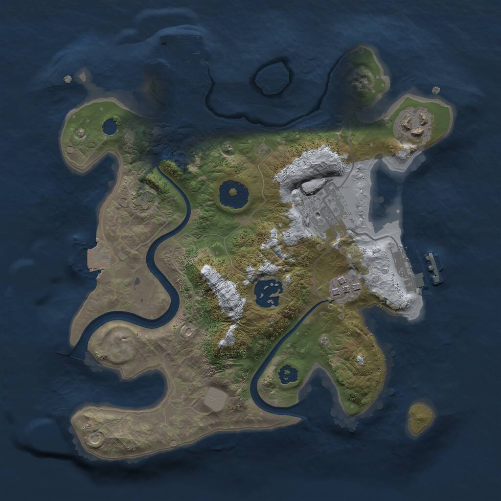 Rust Map: Procedural Map, Size: 2600, Seed: 1234554432, 8 Monuments