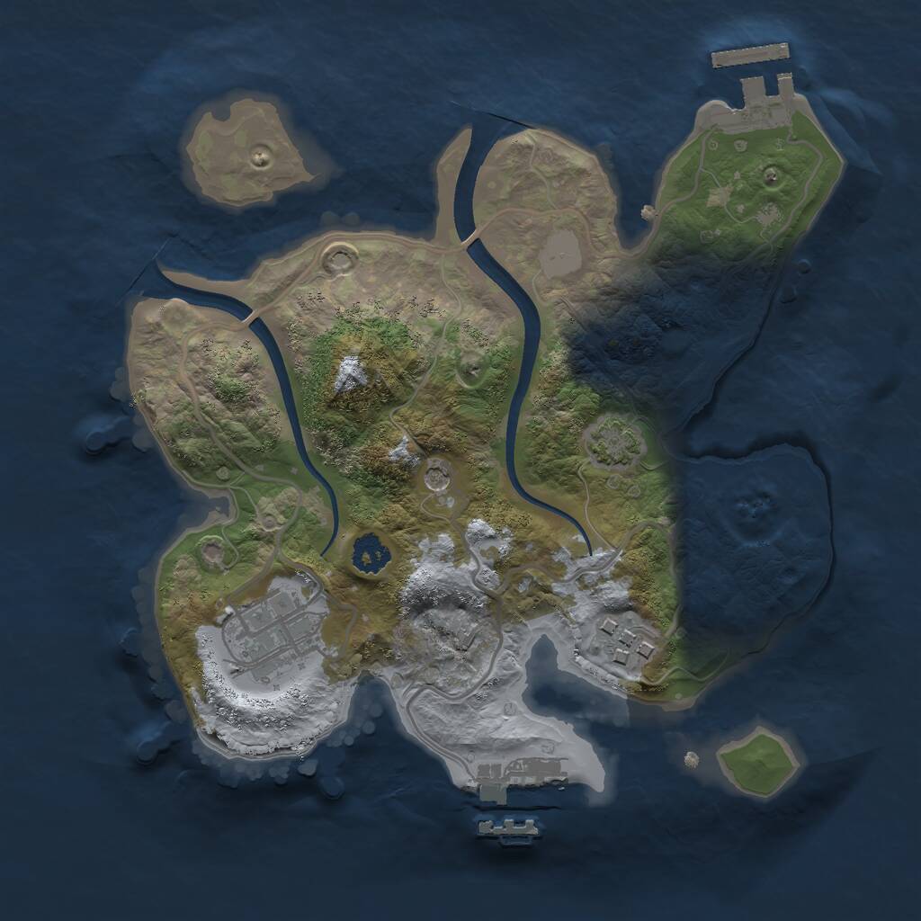 Rust Map: Procedural Map, Size: 2400, Seed: 742619, 7 Monuments