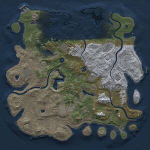 Thumbnail Rust Map: Procedural Map, Size: 4500, Seed: 54044563, 17 Monuments