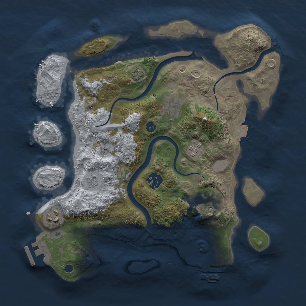 Rust Map: Procedural Map, Size: 3000, Seed: 99899, 11 Monuments