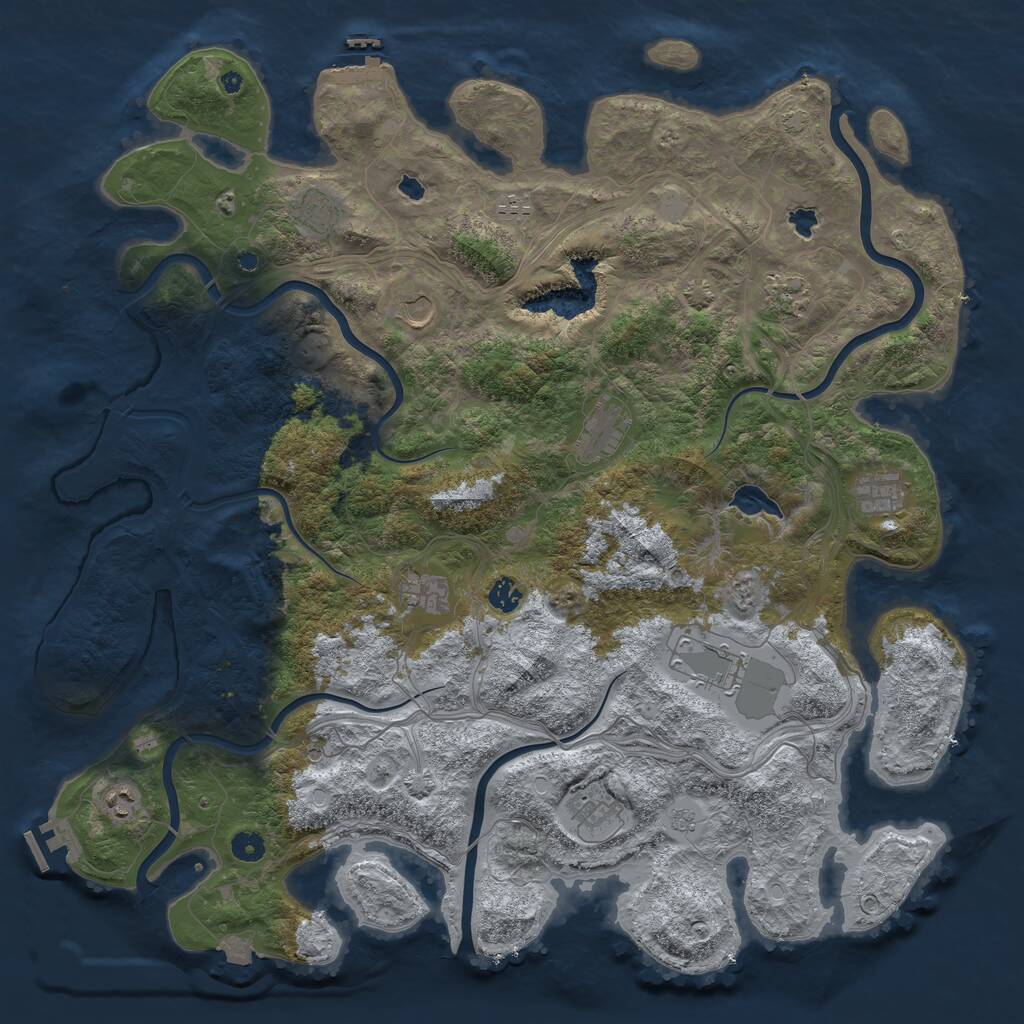 Rust Map: Procedural Map, Size: 4750, Seed: 861937338, 17 Monuments