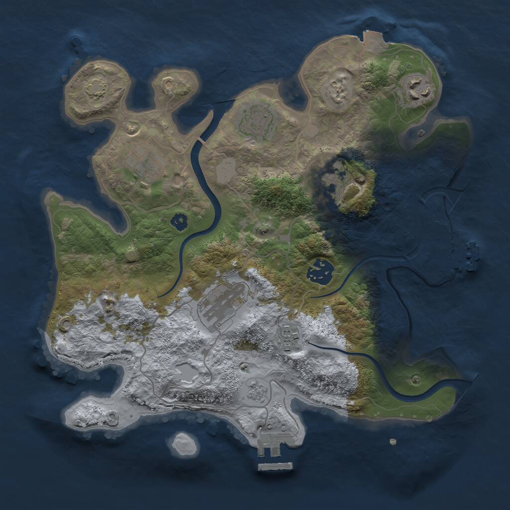 Rust Map: Procedural Map, Size: 3000, Seed: 862014942, 12 Monuments