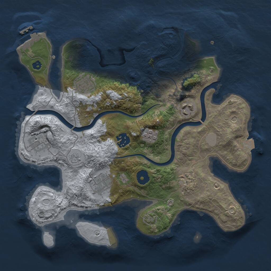 Rust Map: Procedural Map, Size: 3000, Seed: 1428983743, 13 Monuments