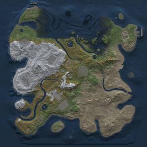 Thumbnail Rust Map: Procedural Map, Size: 3750, Seed: 120142427, 15 Monuments