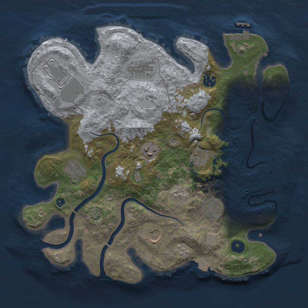Rust Map: Procedural Map, Size: 3500, Seed: 1552952056, 15 Monuments