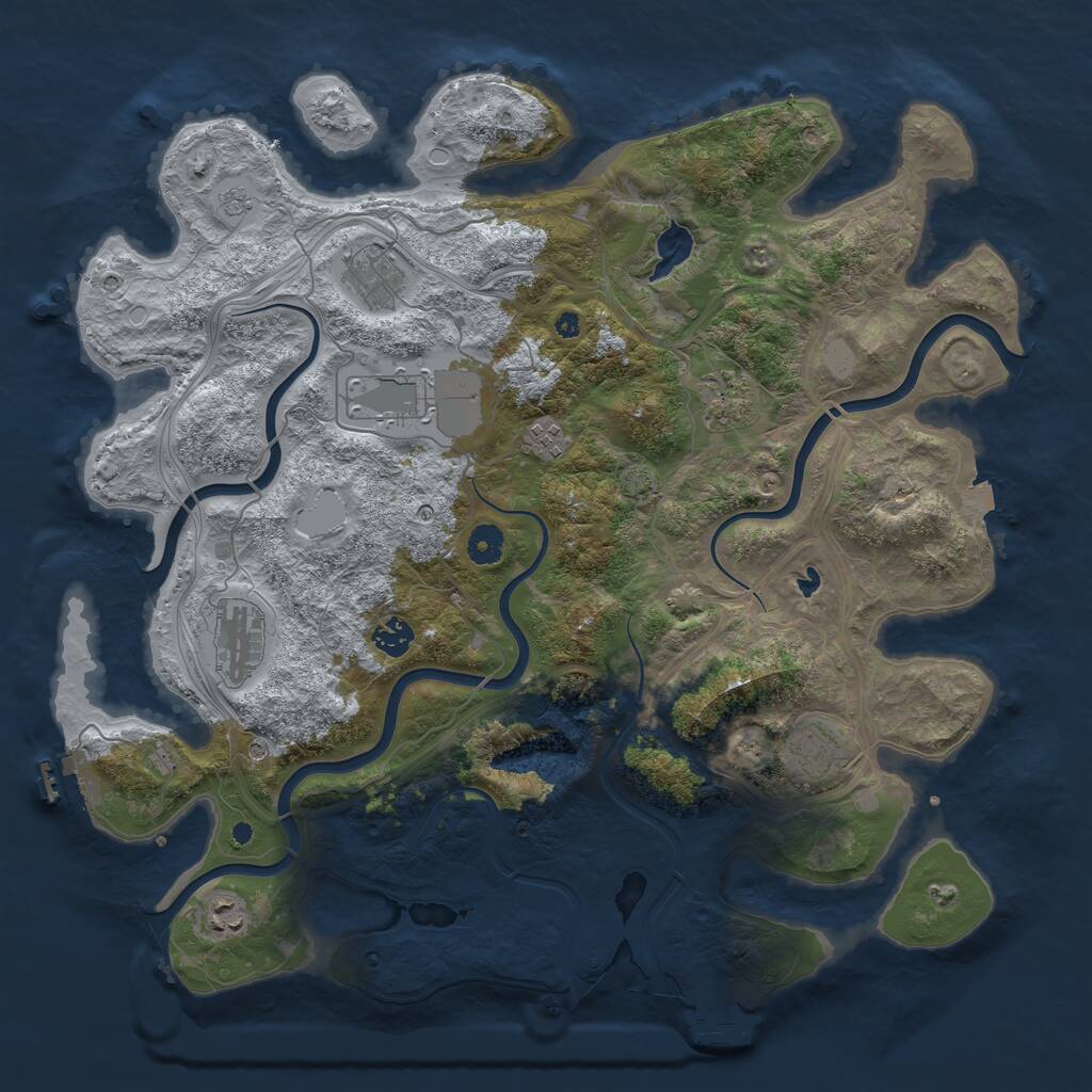 Rust Map: Procedural Map, Size: 4250, Seed: 1108646508, 14 Monuments