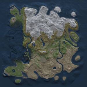 Thumbnail Rust Map: Procedural Map, Size: 4000, Seed: 1381509159, 14 Monuments