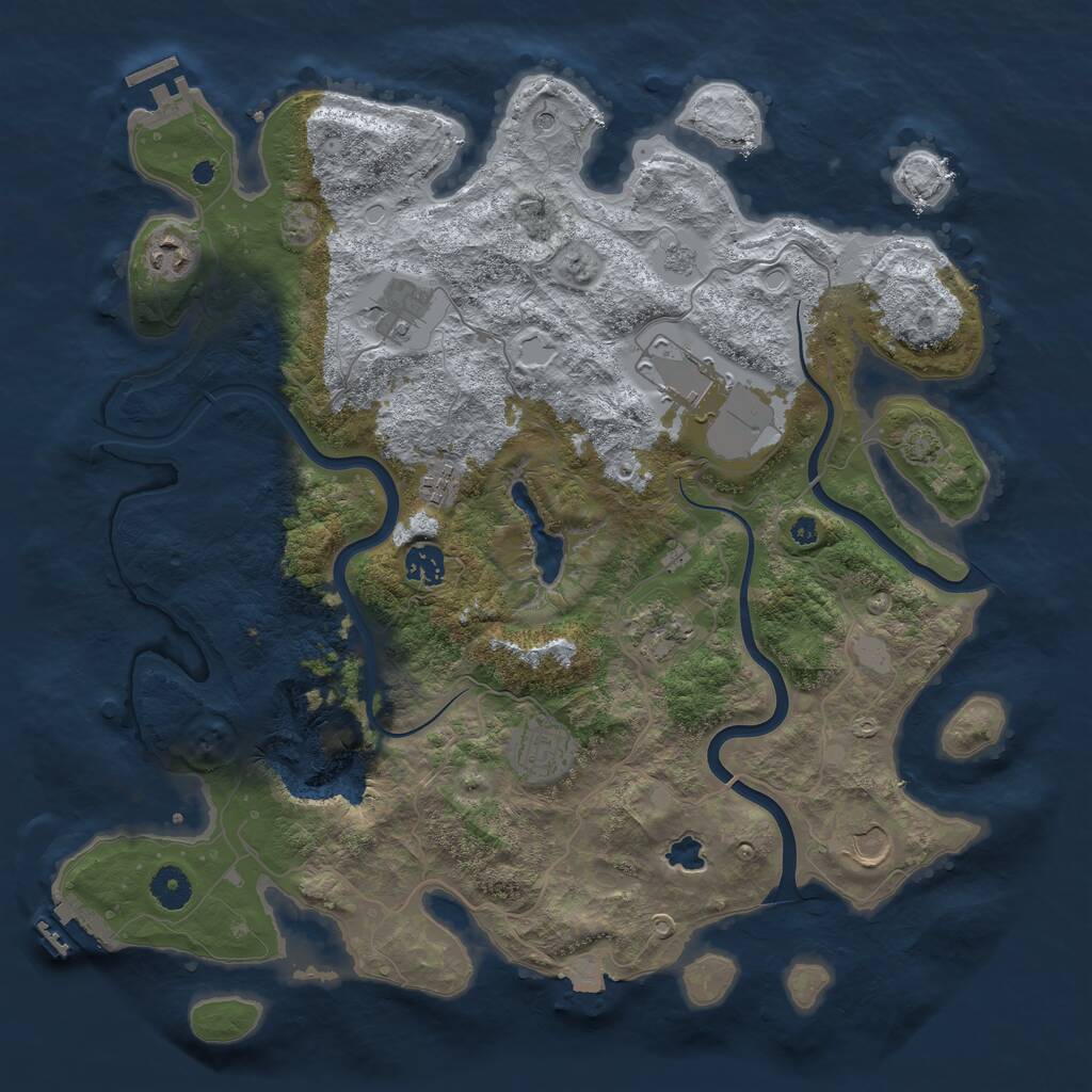 Rust Map: Procedural Map, Size: 4000, Seed: 1381509159, 14 Monuments
