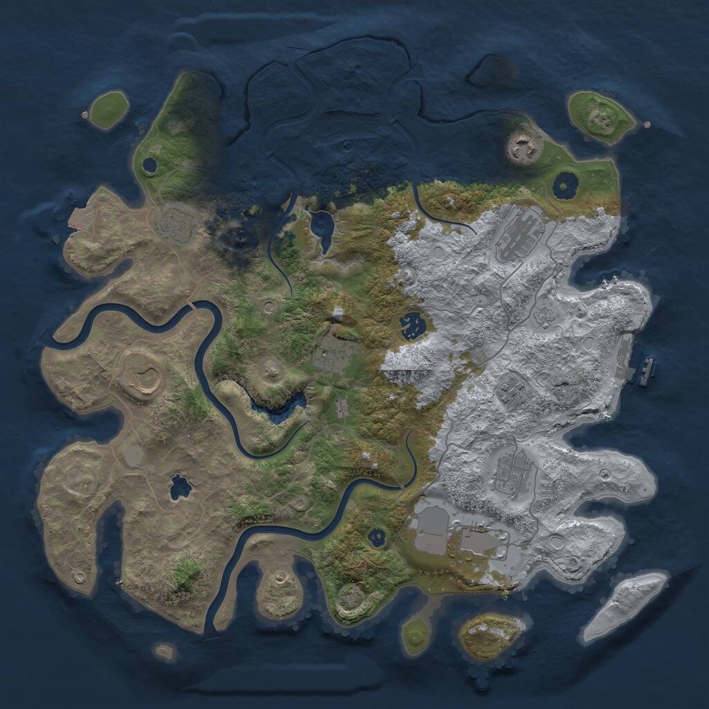 Rust Map: Procedural Map, Size: 4000, Seed: 63144459, 14 Monuments