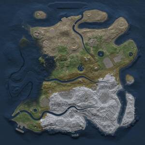 Thumbnail Rust Map: Procedural Map, Size: 3500, Seed: 1358051703, 14 Monuments