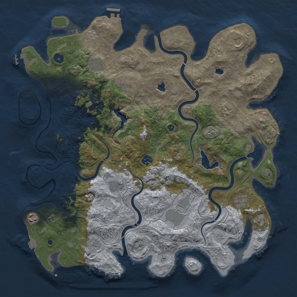 Rust Map: Procedural Map, Size: 4500, Seed: 587398446, 17 Monuments