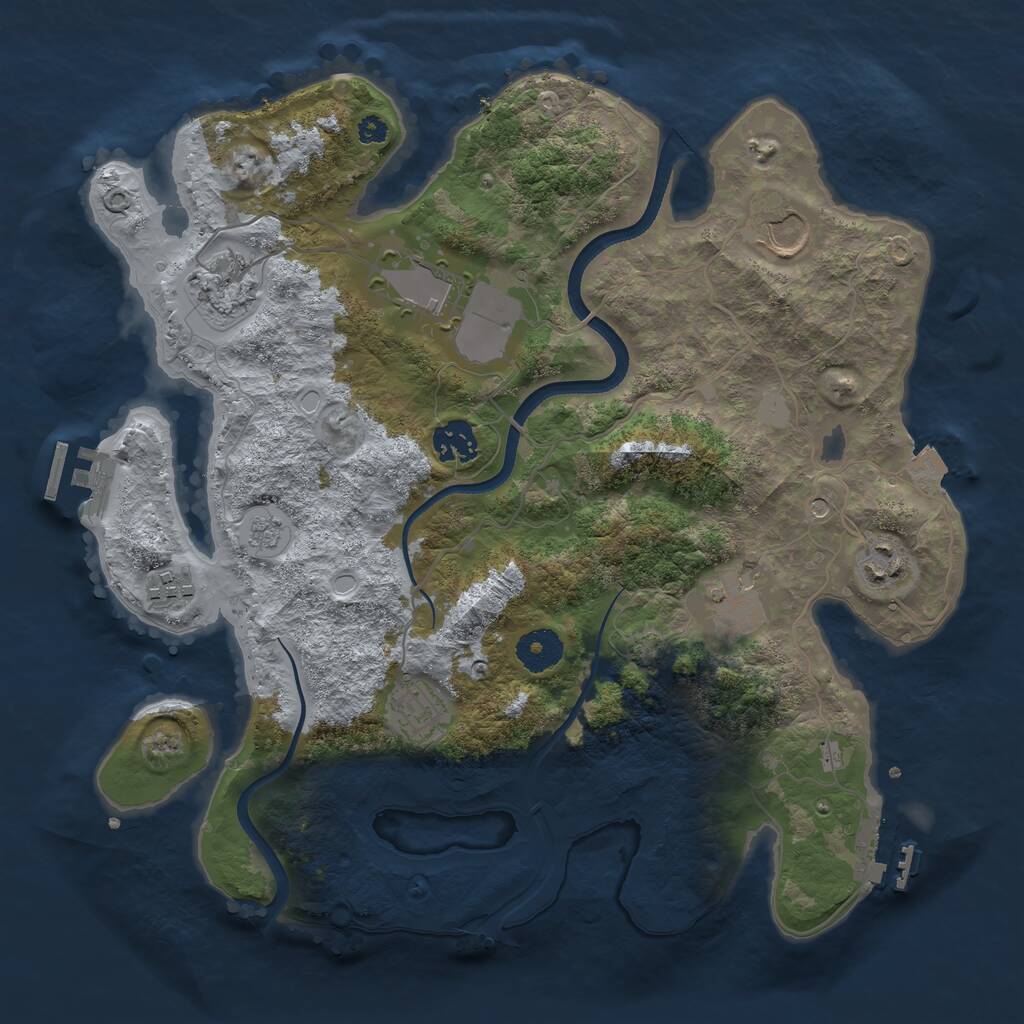 Rust Map: Procedural Map, Size: 3500, Seed: 1879706731, 14 Monuments