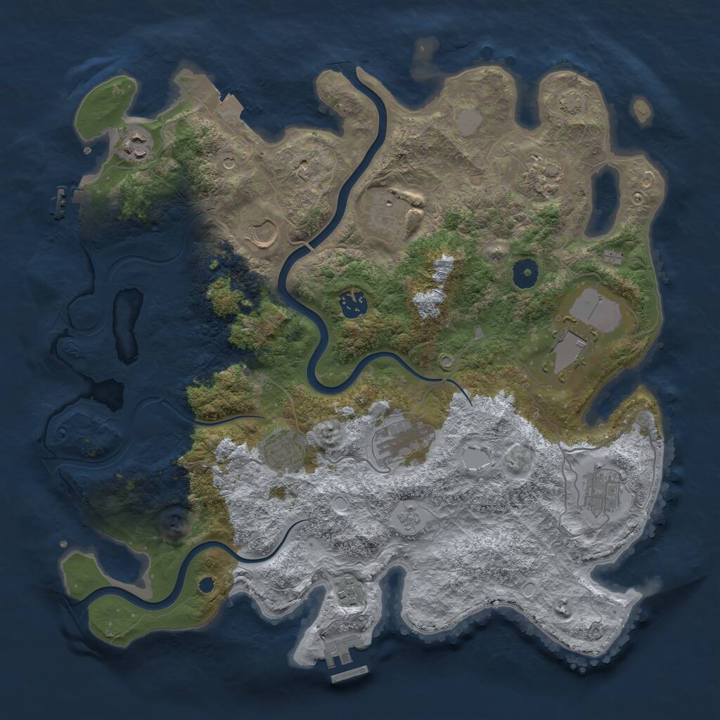 Rust Map: Procedural Map, Size: 3850, Seed: 113196328, 16 Monuments