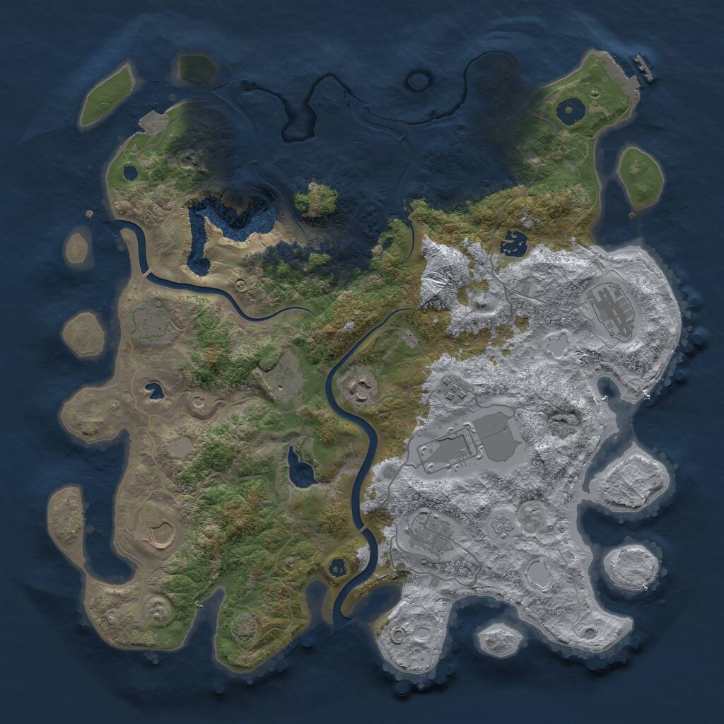 Rust Map: Procedural Map, Size: 4000, Seed: 35867188, 14 Monuments