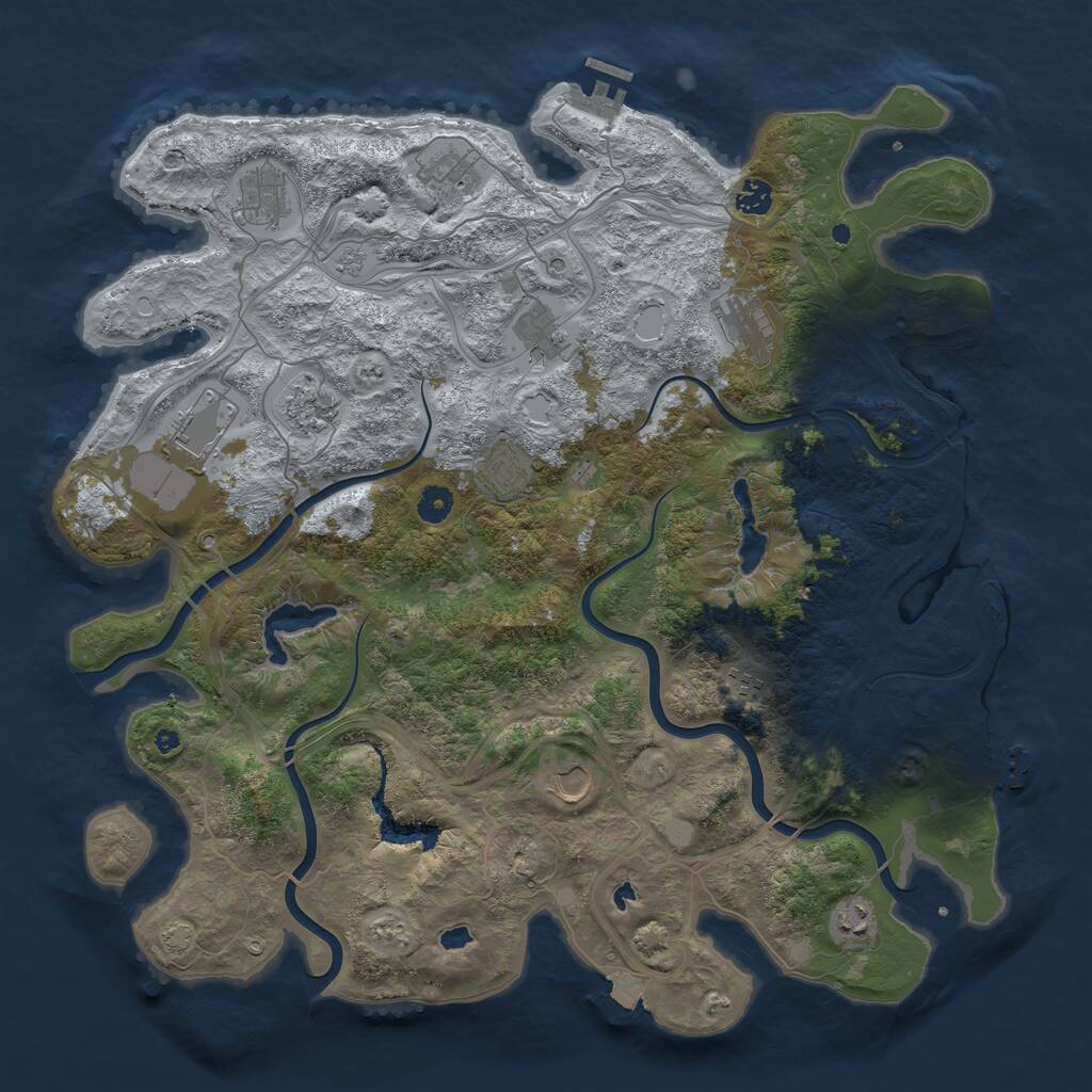 Rust Map: Procedural Map, Size: 4500, Seed: 179195387, 17 Monuments
