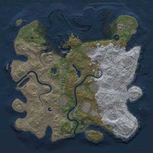 Thumbnail Rust Map: Procedural Map, Size: 4000, Seed: 353523075, 16 Monuments
