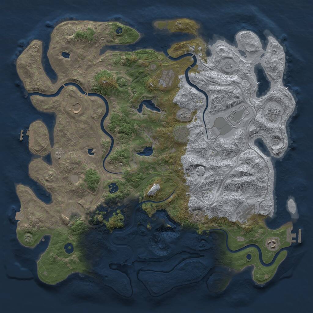 Rust Map: Procedural Map, Size: 4600, Seed: 536635492, 16 Monuments