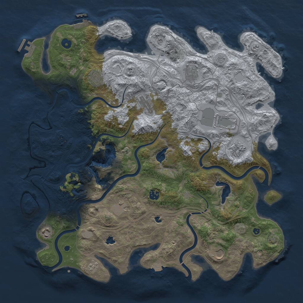 Rust Map: Procedural Map, Size: 4500, Seed: 1439432809, 16 Monuments