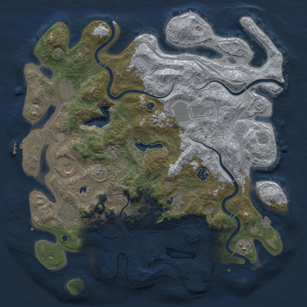 Rust Map: Procedural Map, Size: 4250, Seed: 555421, 15 Monuments
