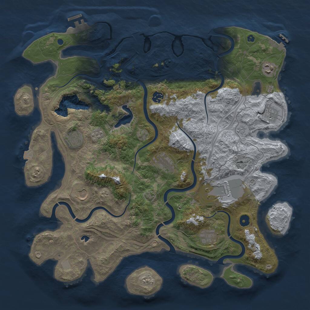 Rust Map: Procedural Map, Size: 4250, Seed: 11167442, 15 Monuments