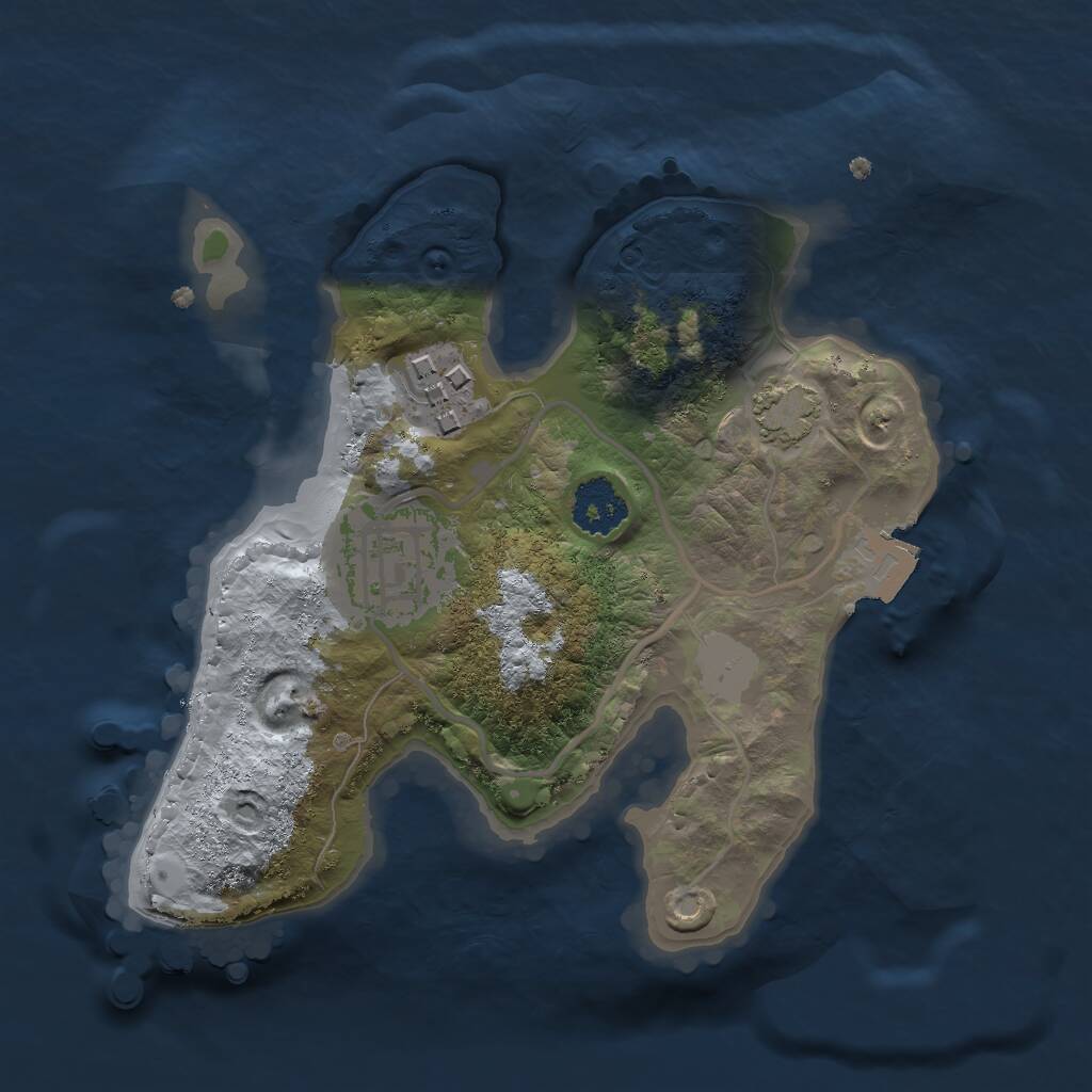 Rust Map: Procedural Map, Size: 2000, Seed: 1055457794, 4 Monuments