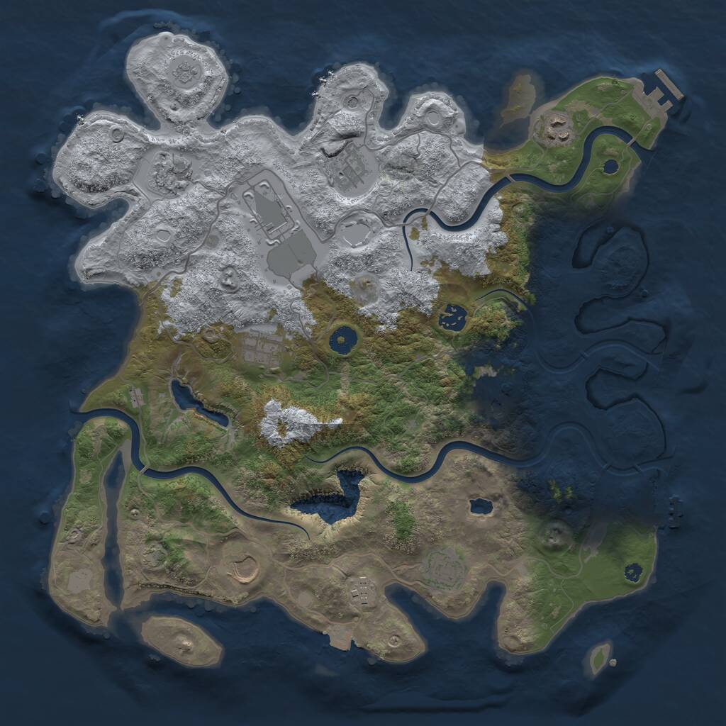 Rust Map: Procedural Map, Size: 4000, Seed: 63775659, 16 Monuments