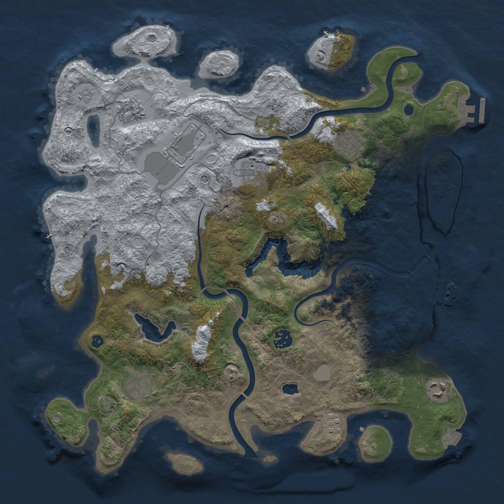 Rust Map: Procedural Map, Size: 4000, Seed: 520146846, 14 Monuments