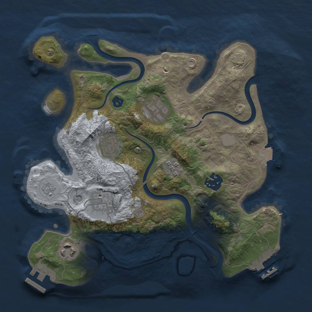 Rust Map: Procedural Map, Size: 2800, Seed: 1998783877, 12 Monuments