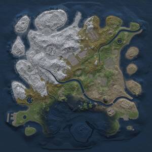 Thumbnail Rust Map: Procedural Map, Size: 3500, Seed: 861139465, 14 Monuments