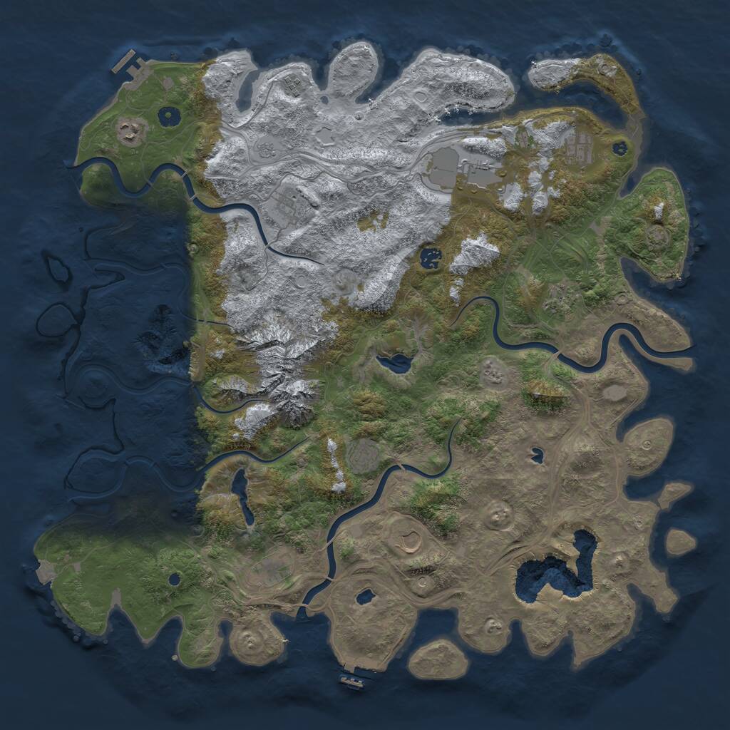 Rust Map: Procedural Map, Size: 5000, Seed: 1804174096, 16 Monuments