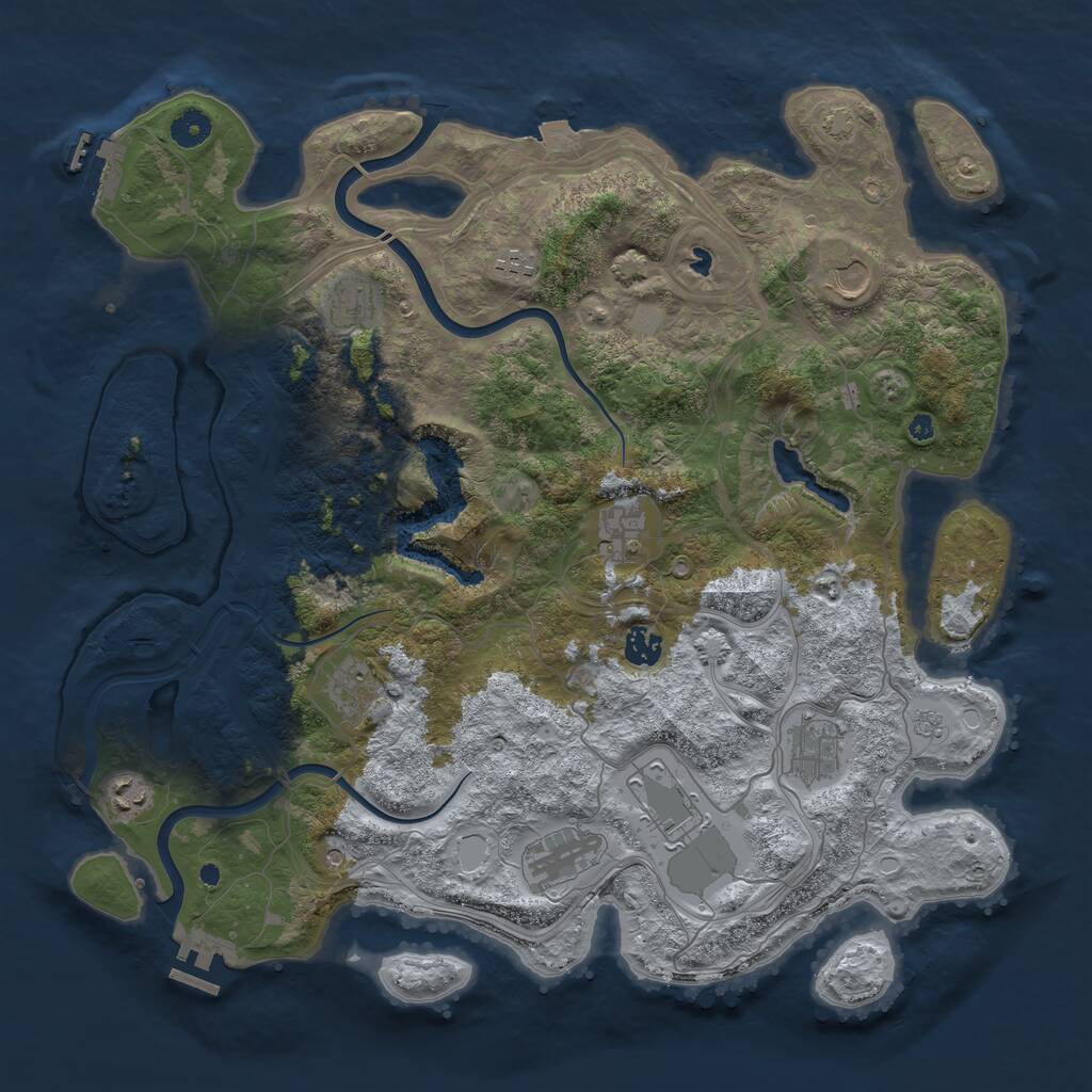 Rust Map: Procedural Map, Size: 4250, Seed: 1422739252, 16 Monuments